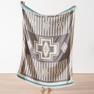 Anthropologie EVERYWHERE Blanket Organic Cotton Soft Loom Weave Hand Crafted NEW